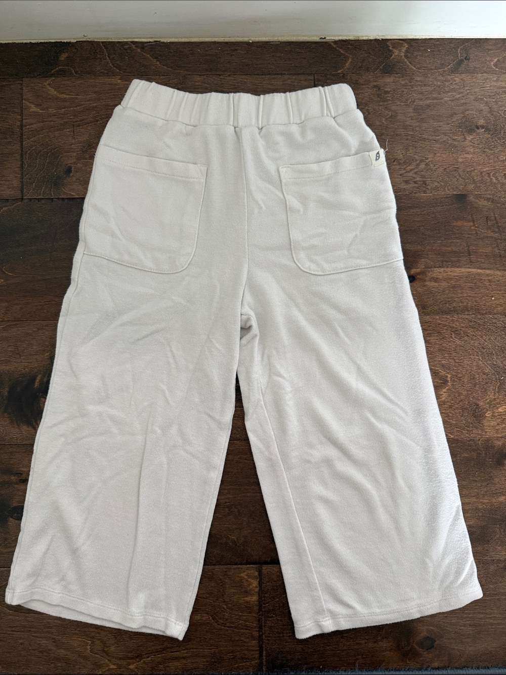 Kids Cream Pull-On Joggers with Patch Pockets
